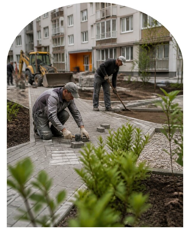Благоустройство двора многоквартирного дома в Шуе